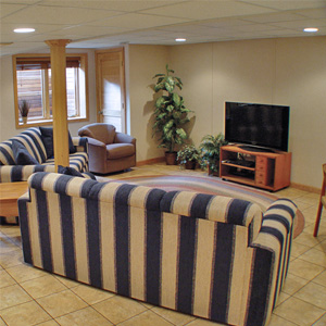 A Finished Basement Living Room Area in Minotola, NJ