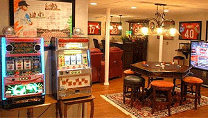 bar in a Sicklerville finished basement