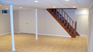 A complete finished basement system in a Egg Harbor Township home
