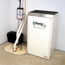 An Energy Star Rated basement dehumidifier installed in a home in Clementon