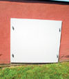 head-on view of one of our doors installed in Ventor City for crawl spaces