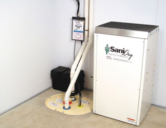 a complete basement waterproofing system installed in a Clementon home