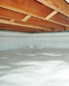 a moisture barrier installed on the walls and floors of a crawl space in Chester