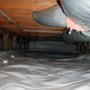 A sealed crawl space with an insulated hot air duct in Clementon.