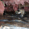 Fiberglass insulation dripping off some heating ducts in a wet crawl space in Somers Point.