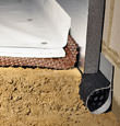 Chester installation of SilverGlo™ insulation with our crawl space pipe, drainage matting, floor insulation, and crawl space moisture barrier.