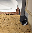 A crawl space encapsulation and insulation system, complete with drainage matting for flooded crawl spaces in Sewell