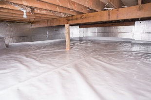 A complete crawl space vapor barrier in Cherry Hill installed by our contractors