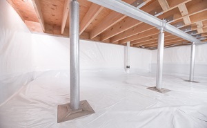 Crawl space structural support jacks installed in Somers Point