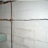 Severe foundation damage from a long crack in a bucking wall of a Egg Harbor Township home.