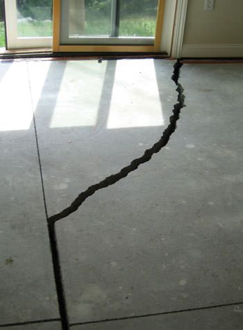 severely cracked foundation slab floor in Brigantine