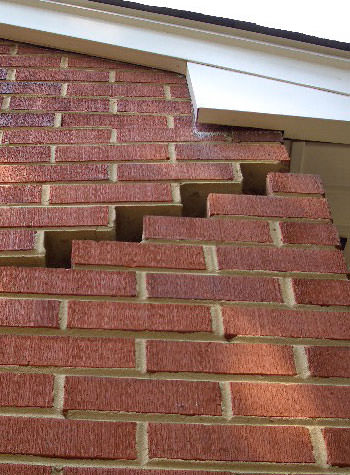 photo of a rotating foundation wall with cracks in Egg Harbor City