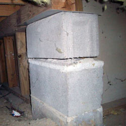 Collapsing crawl space support pillars Ocean City
