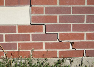 a foundation wall crack on a Ocean City home.