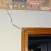 A large settlement crack on interior drywall in a Voorhees home.