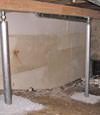 A system of crawl space support posts adding structural support to a crawl space in Brigantine