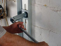 Mounting a foundation wall channel anchor in Cherry Hill.