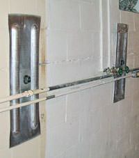A foundation wall anchor system used to repair a basement wall in Cape May