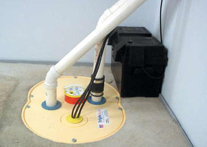 Voorhees installation of a submersible sump pump system