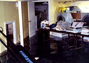 A laundry room flood in Egg Harbor Township, with several feet of water flooded in.
