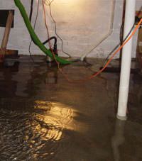 Several feet of floodwater in a Woodstown basement