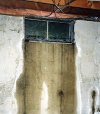 Flooding through basement windows in a Brigantine home.