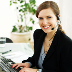 A disaster restoration customer service expert in Philadelphia manning the phones