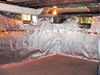 radiant heat barrier with vapor barrier for basement walls ready for finishing in Egg Harbor Township
