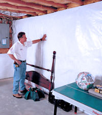 Plastic 20-mil vapor barrier for dirt basements, Marlton, New Jersey and Pennsylvania installation