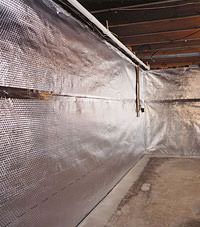 Radiant heat barrier and vapor barrier for finished basement walls in Marlton, New Jersey and Pennsylvania